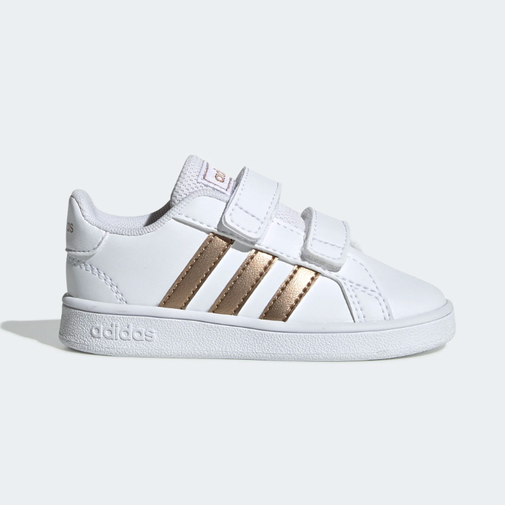 adidas blancas y doradas